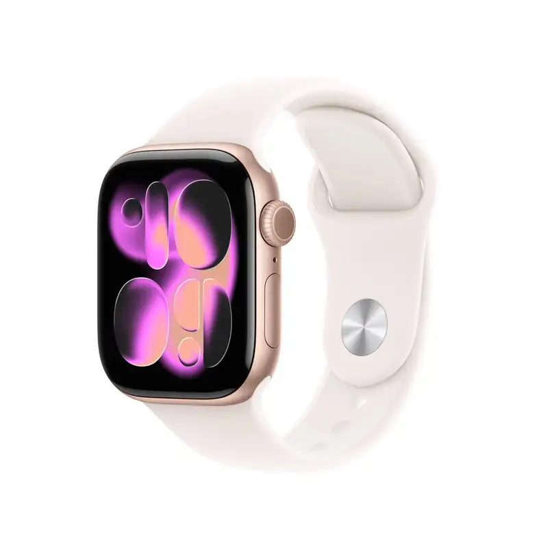 APPLE Watch S11 GPS 46mm Rose Gold Aluminium Case with Light Blush Sport Band - M/L mev74rk/a