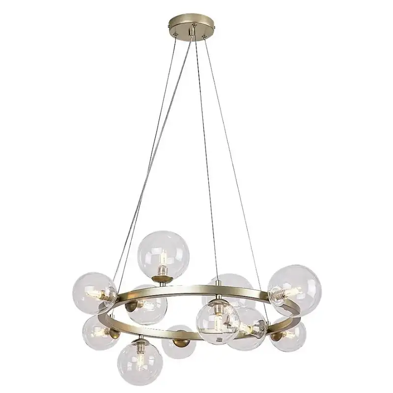 RABALUX Aslov, luster zlatni sa staklenim kuglama, 11xG9, precnik 50cm, visina 120cm