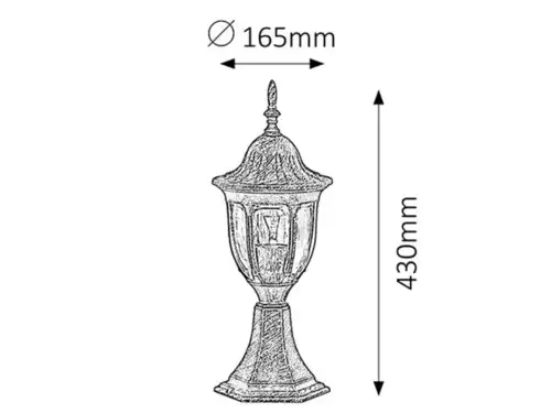 RABALUX Milano spoljna lampa43cmE27 60W  IP43
