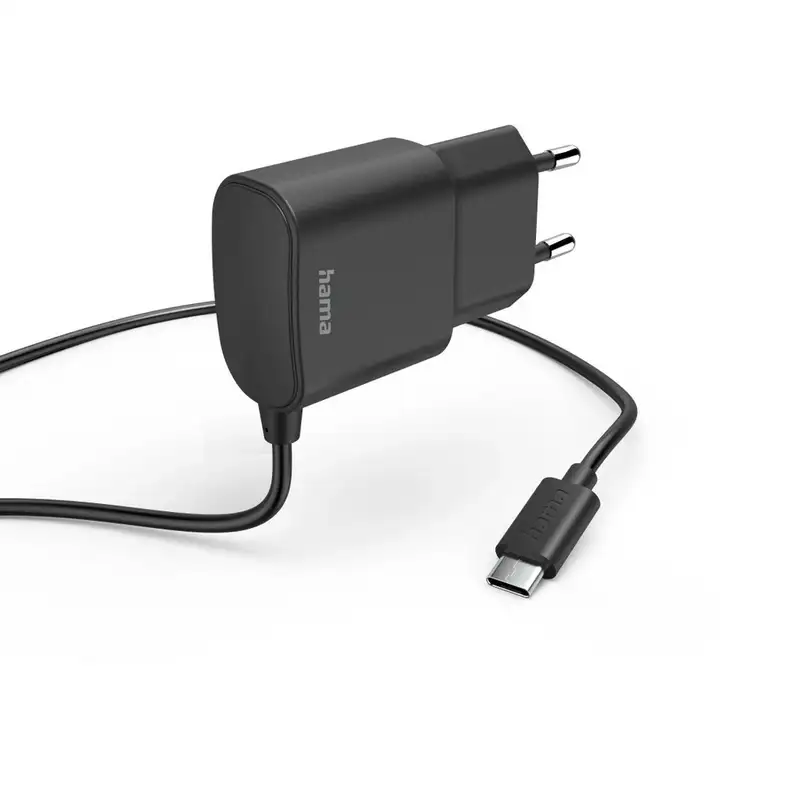 HAMA Kucni punjac, USB tip-C, 12W, 5V / 2.4A, 1m, crni