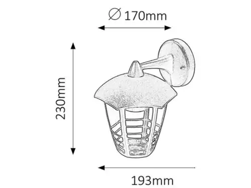 RABALUX Marseille spoljna zidna lampa E27 60W IP44 crna