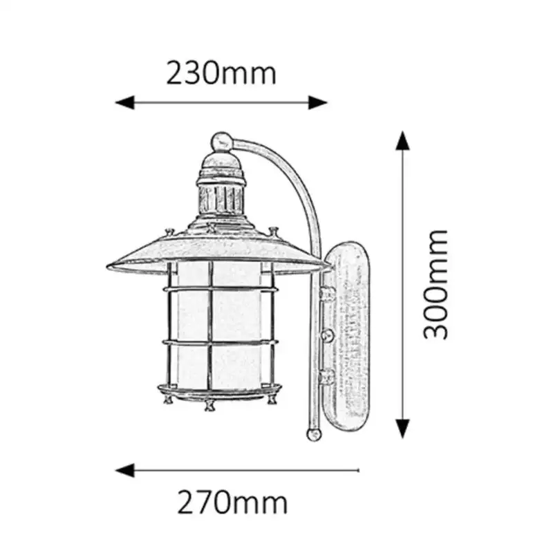 RABALUX Sudan zidna lampa E27 60W, bronza