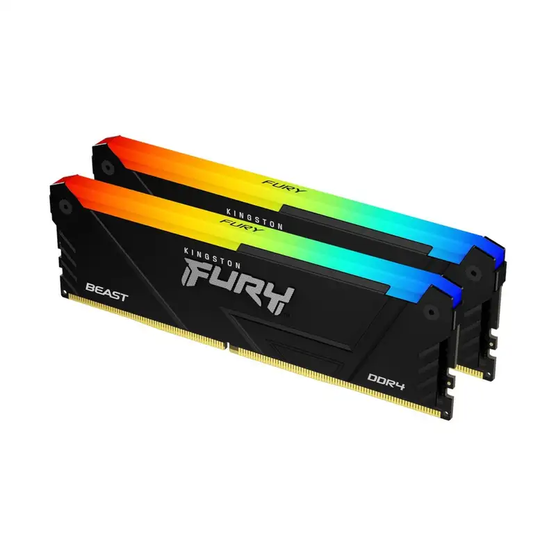 KINGSTON DIMM DDR4 32GB (2x16GB kit) 3200MT/s KF432C16BB12AK2/32 FURY Beast RGB Black XMP