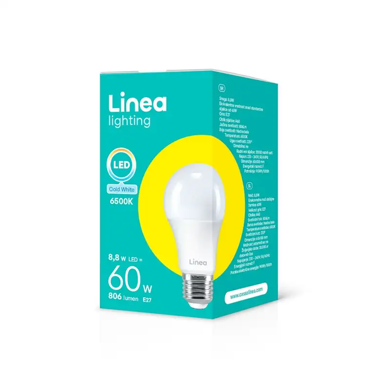 LINEA LED sijalica 8,8W(60W) A60 806Lm E27 6500K
