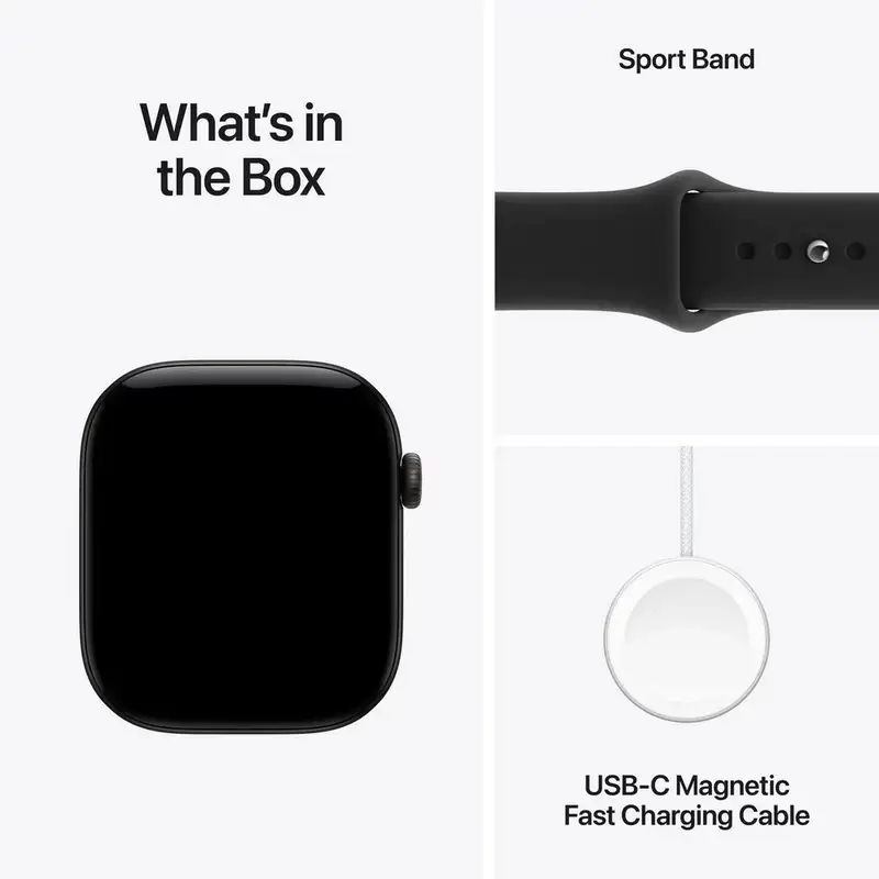 APPLE Watch S12 GPS 46mm Black Aluminium Case with Black Sport Band - M/L mjel4wf/a