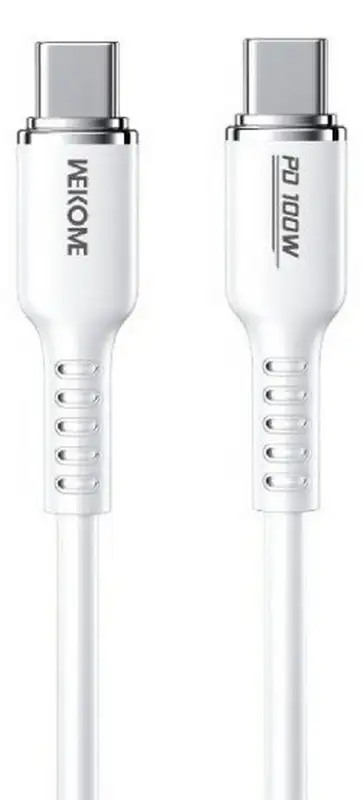 WEKOME Kabl 3.1 USB tip C M/M 1.2m, za Superbrzo punjenje 100W/480Mbps, Silicon Soft, beli WDC-11