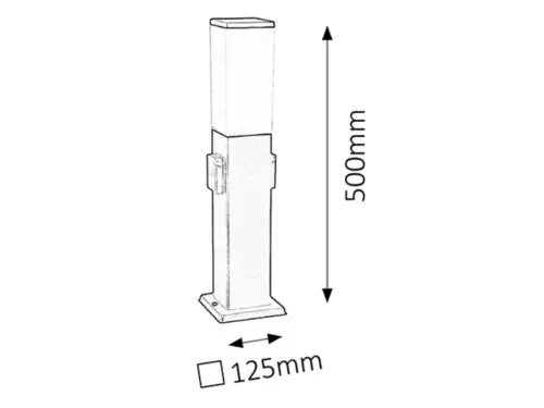 RABALUX Bonn spoljna podna lampa 50cm 60W sa uticnicom crno