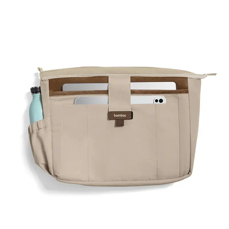 TOMTOC TERRA T38 PUFFY LAPTOP TOTE BAG NATURAL SAND T38M1K2