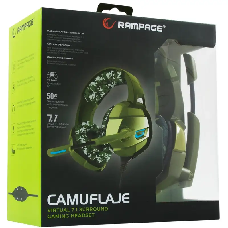 RAMPAGE RM-K5 CAMUFLAGE 7.1 USB