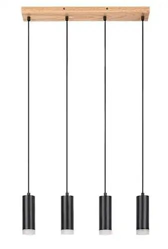 RABALUX Toras, visilica sa metalnim crnim abažurom, GU10 4x5W IP21