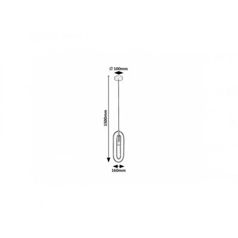 RABALUX Rovier, visilica metal crna/bakar 1xE27, v150cm