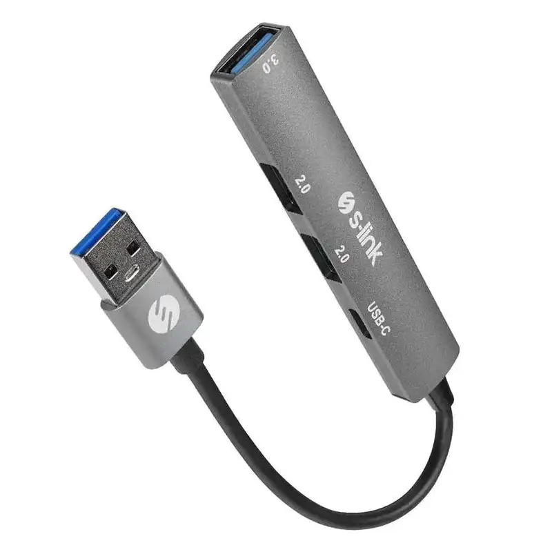 S-LINK SW-U322 4u1, Metal, USB-A na 2x USB 2.0 1x USB 3.0, Tip-C