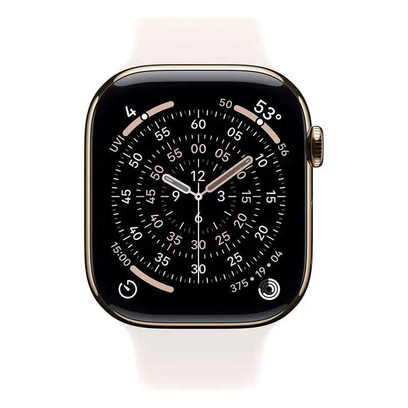 APPLE Watch S11 Cellular 46mm Gold Titanium Case with Light Blush Sport Band - S/M mfd54rk/a
