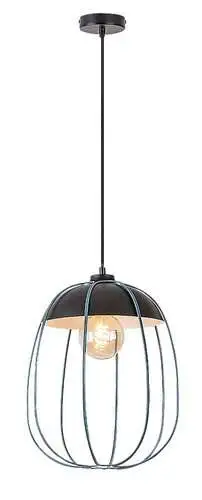 RABALUX Svens, visilica 1xE27, metal crna/plava sa tekstil kablom