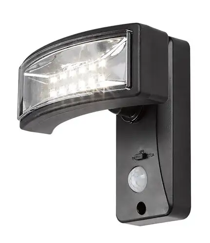 RABALUX Valpovo spoljna senzor solarna zidna lampa crna plasticna lampa 2,4W 250lm 4000K