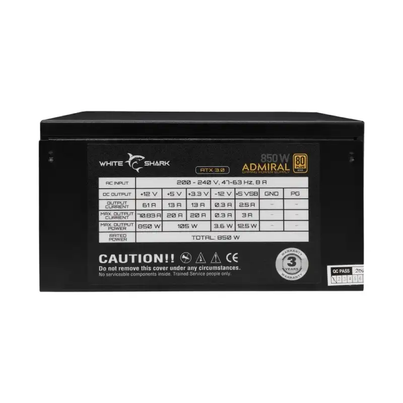 WHITE SHARK GPSU-850W ADMIRAL 850W 80+ GOLD Full Modular