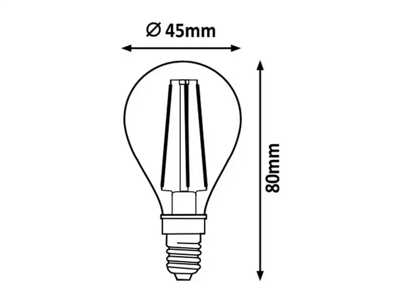 RABALUX Filament LED sijalica E14 G45, 6W, 850lm, 3000K