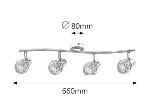 RABALUX Lauren spot E14 4x40W, hrom