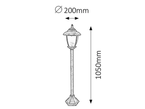 RABALUX Madrid spoljna lampa1m E27 60W staro zlato IP43