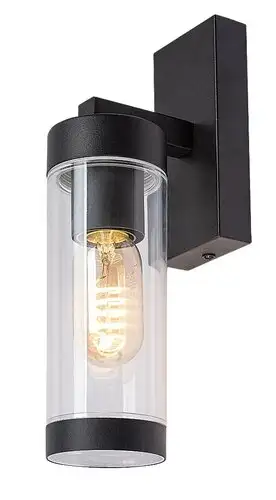RABALUX Kolta spoljna zidna lampa aluminjum mat crna lampa sa plasticnim abažurom E27 12W