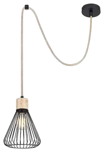 RABALUX Farfalle, unutrašnja visilica, crna metal/drvo