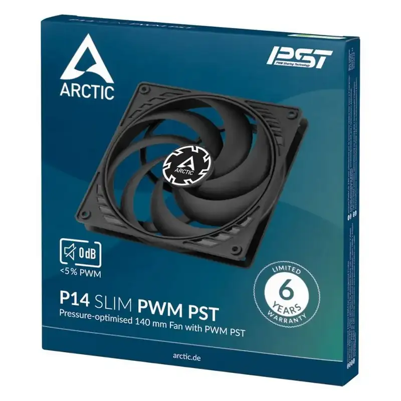 ARCTIC P14 SLIM PWM PST ACFAN00268A 140mm Black