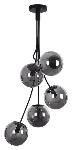 RABALUX Glory, luster, E14 5x MAX 40W, mat crni IP20,  metal