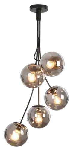 RABALUX Glory, luster, E14 5x MAX 40W, mat crni IP20,  metal