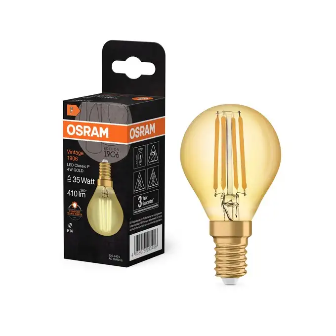 OSRAM  Vintage LED  E14 4W 2400K okrugla