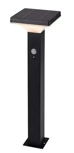 RABALUX Geleen, solarna spoljna lampa stub 50cm, crni nerdajuci celik IP44.  LED 4W, 400lm, 3000K