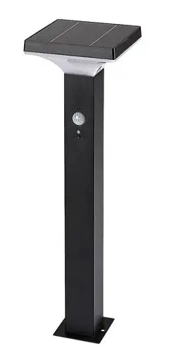 RABALUX Geleen, solarna spoljna lampa stub 50cm, crni nerdajuci celik IP44.  LED 4W, 400lm, 3000K