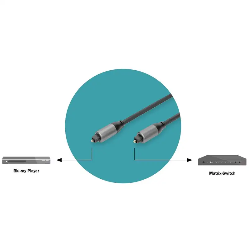 DIGITUS Opticki audio kabl toslink 2m crni