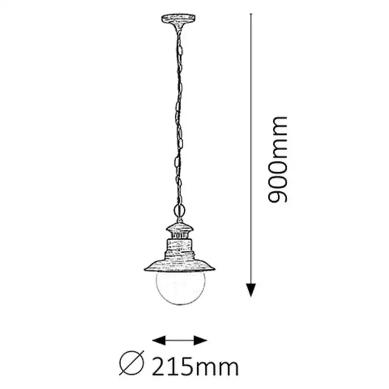 RABALUX Odessa spoljna visilica E27 60W braon