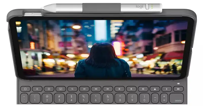 Logitech Slim Folio Keyboard Case for iPad (10th gen) - Grey - UK