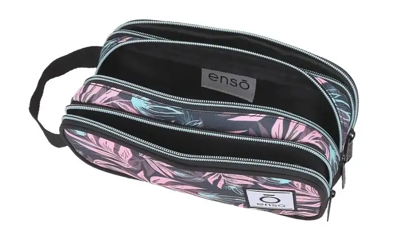 ENSO FLEUR zenski neseser sa 3 pregrade siva