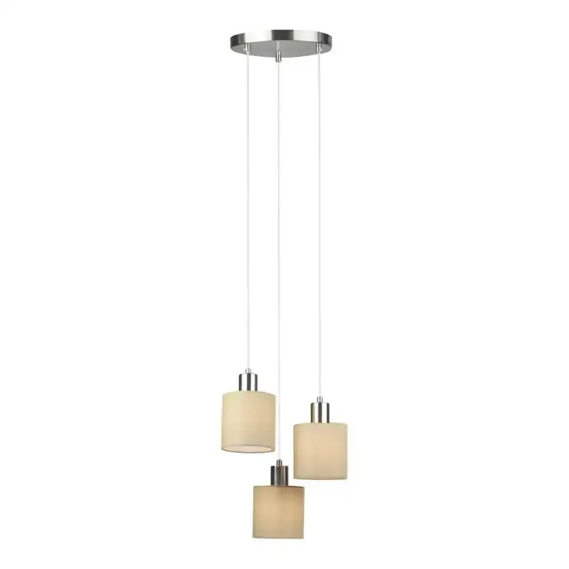 RABALUX Natina, pendant, brown/satin chrome, E14 3X MAX 25W, excl.
