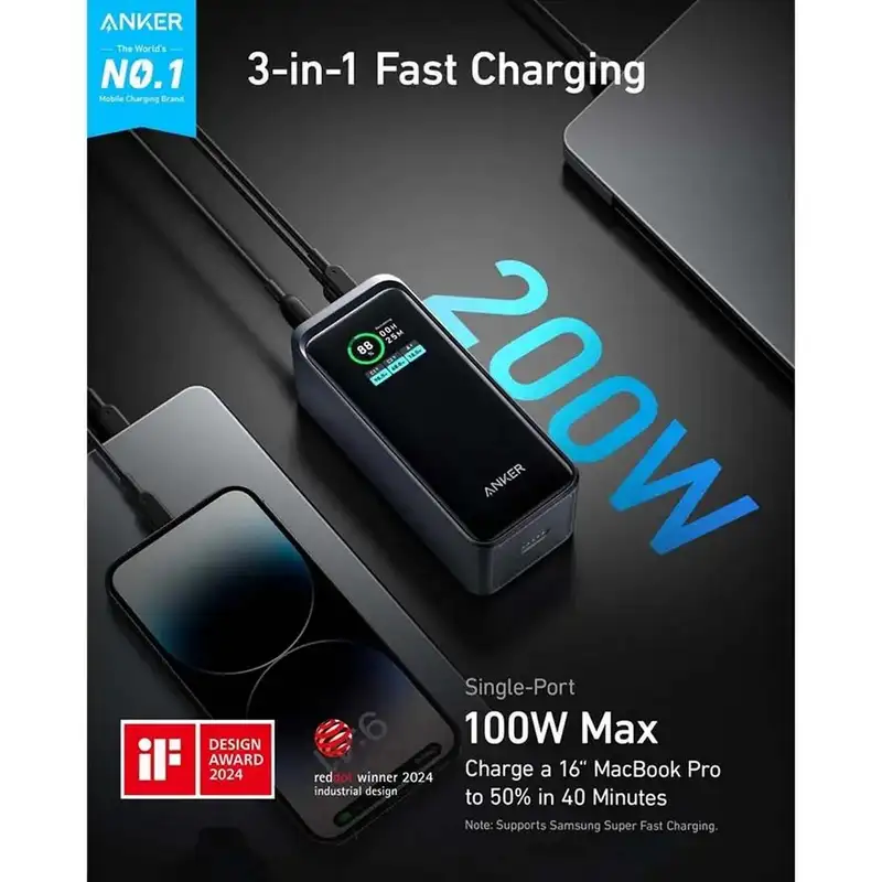 ANKER Power Bank Prime 20000mAh 200W Black
