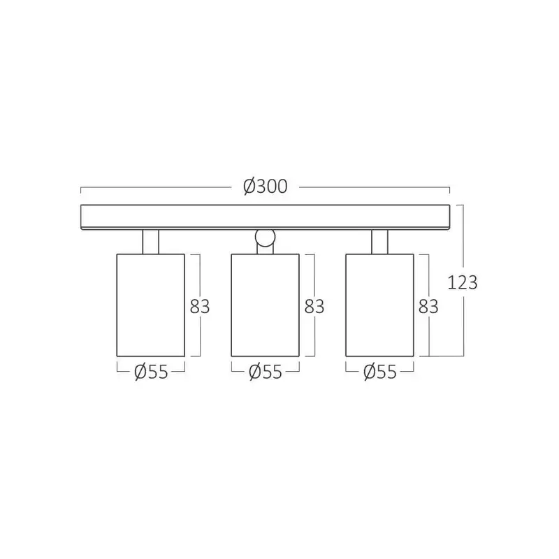 BRAYTRON BRY-BETA-RND_3-BLC-GU10-SPOTLIGHT