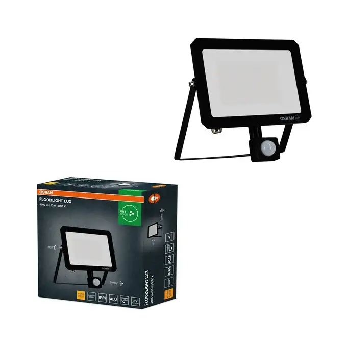 OSRAM  FL reflektor LUX senzor 50W 3000K IP65 crni