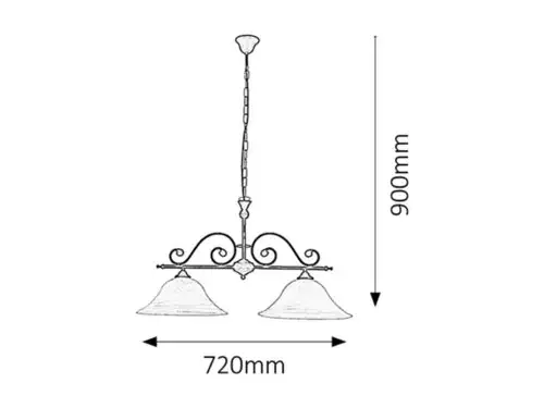RABALUX Dorothea  visilica E27 2x60W m. crno
