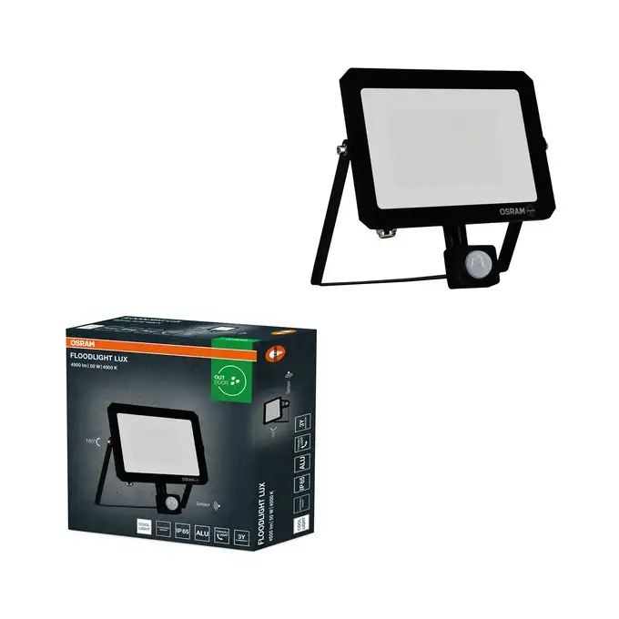 OSRAM  FL reflektor LUX senzor 50W 4000K IP65 crni