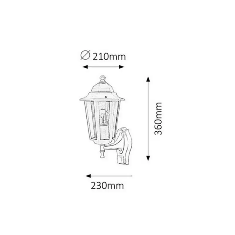 RABALUX Velence spoljna zidna lampa 60W crno IP43 senzor