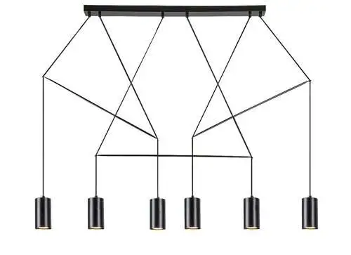 RABALUX Aslaug, mat crna metalna visilica, GU10 6x50W IP20