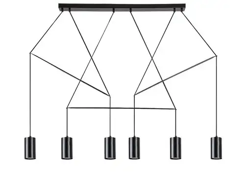 RABALUX Aslaug, mat crna metalna visilica, GU10 6x50W IP20