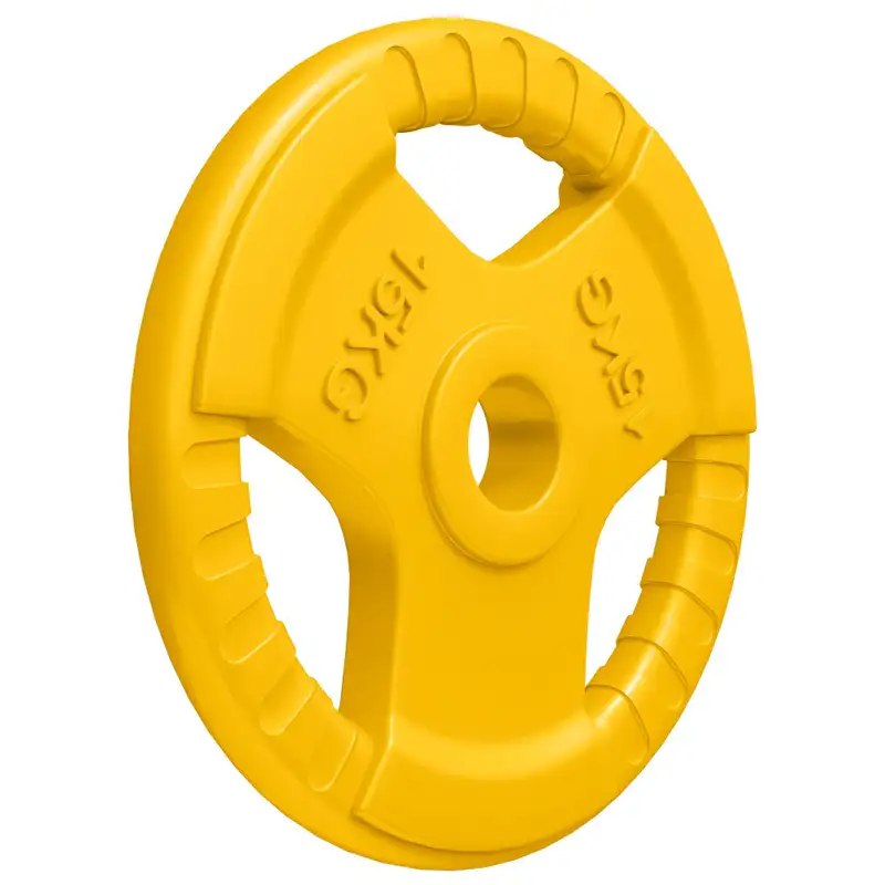 GORILLA SPORTS Gumirani olimpijski teg (15 kg / Zuti)