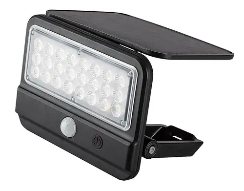 RABALUX Flaxton, solarna zidna sa senzorom crna, LED 7W, 700lm, 4000K
