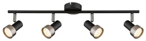 RABALUX Konrad, plafonska lampa, mat crna sa srebrnom metalnom abažurom, GU10 4x50W IP20