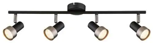 RABALUX Konrad, plafonska lampa, mat crna sa srebrnom metalnom abažurom, GU10 4x50W IP20
