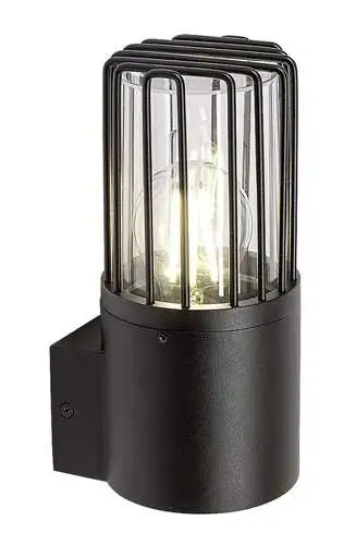 RABALUX Haren, spoljna zidna E27, crni aluminium, visina 21cm, precnik 9,5cm, IP54