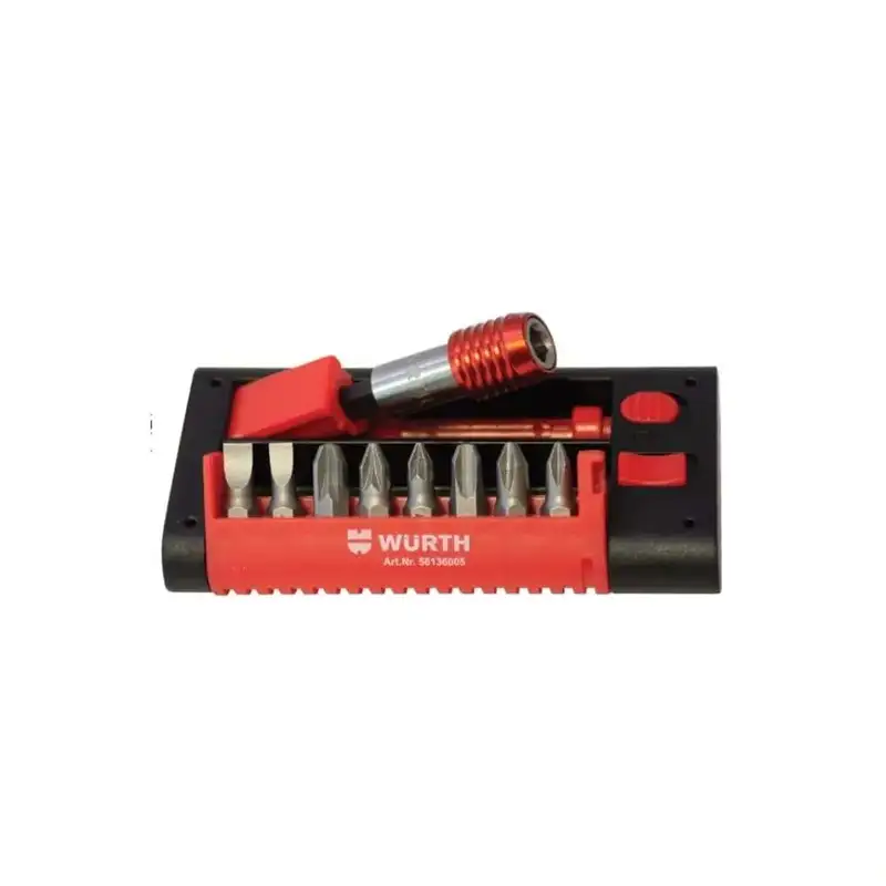 WURTH Set bitova sa magnetnim brzoizmenljivim nosacem 1/4", 9 kom